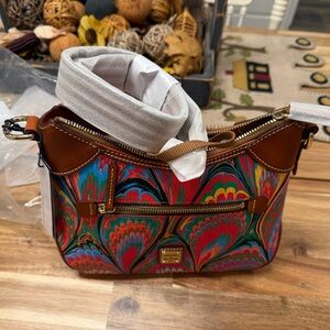 Dooney & Bourke Colorful Feather Pattern Shoulder Bag
